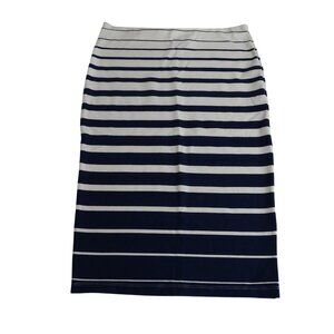 Jules and Leopold Blue White Striped Pull-on Bodycon Pencil Skirt Women Size M